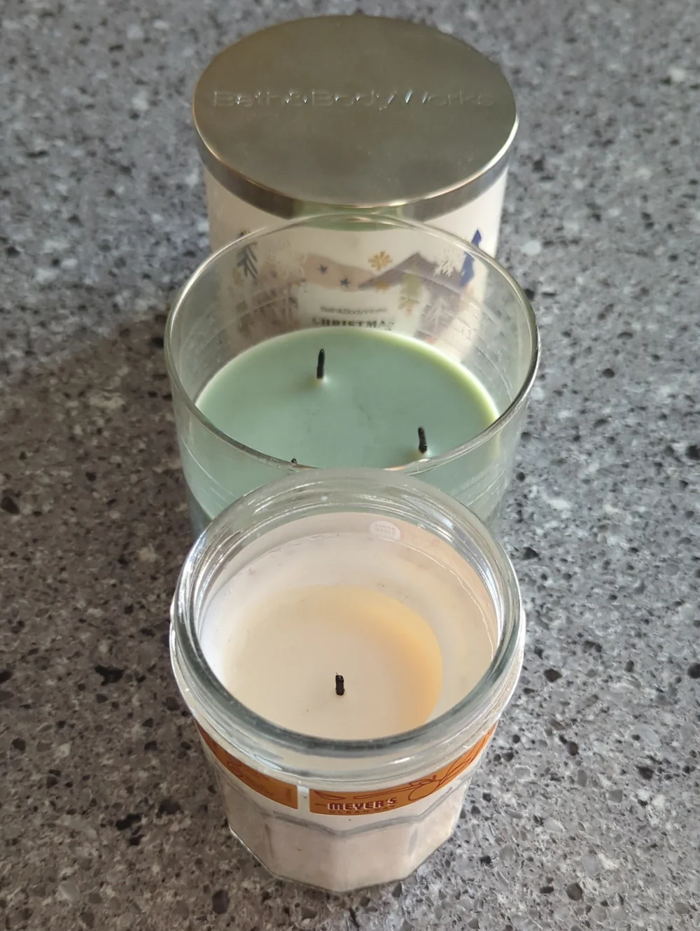 Used Candle Bundle Set of 3 Bath & Body Works + Mrs. Meyer's Clean Day